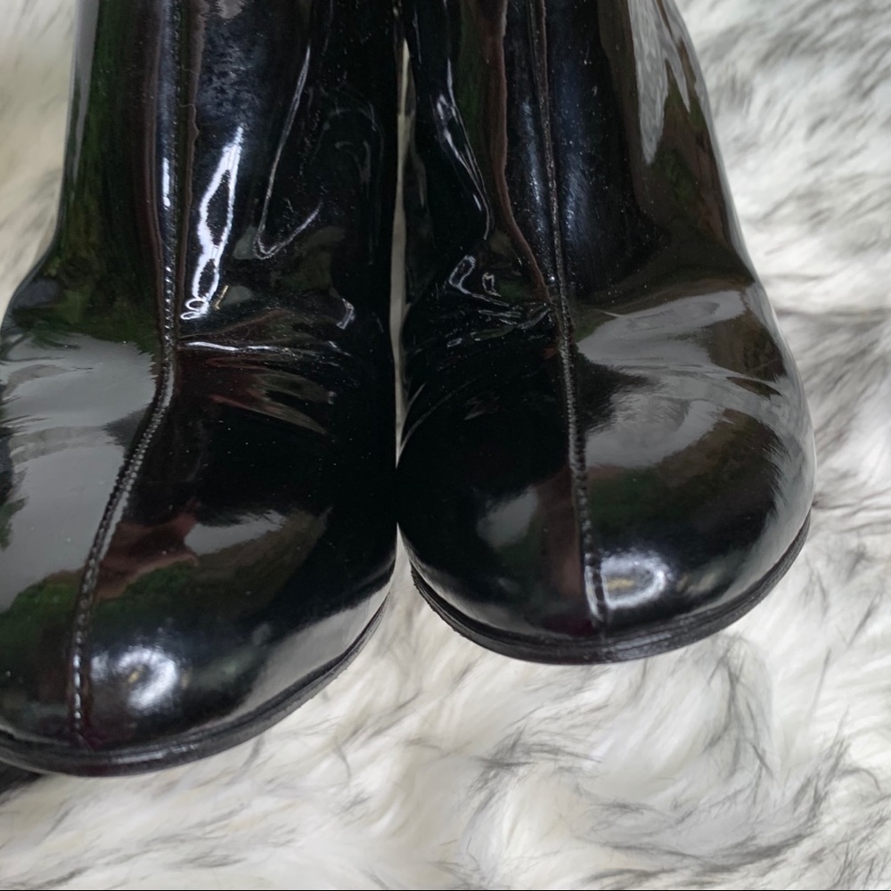 MIU MIU Minimalist Quiet Luxury Italian Patent Leather Ankle Boots, 37.5/7.5 - Picture 10 of 16